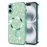 Husa de protectie Techsuit Luxury Glitter MagSafe compatibil cu iPhone 16, Verde Deschis