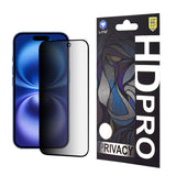 Folie de protectie Lito HD Pro Privacy compatibil cu iPhone 16, Negru