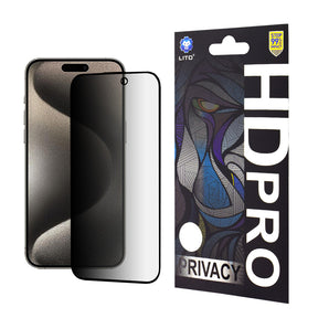 Folie de protectie Lito HD Pro Privacy compatibil cu iPhone 15 Pro Max, Negru