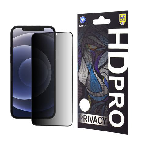 Folie de protectie Lito HD Pro Privacy compatibil cu iPhone 12 / iPhone 12 Pro, Negru