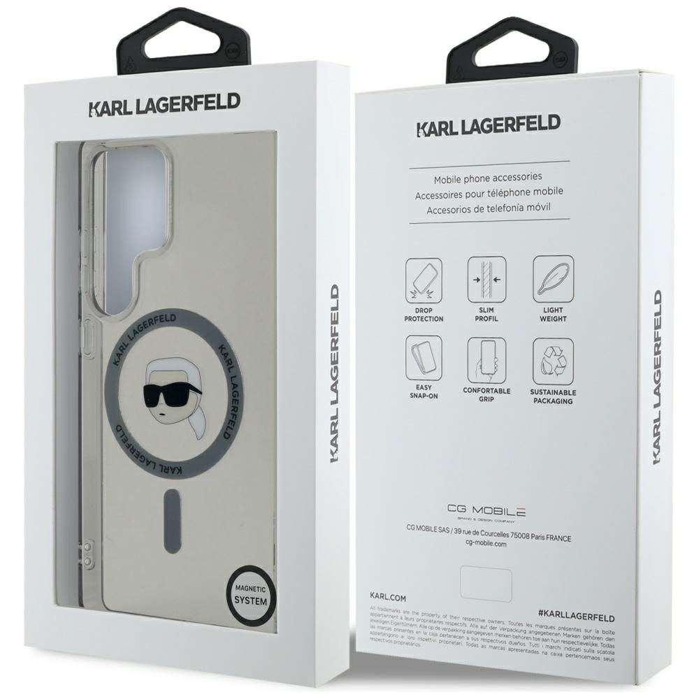 Husa de protectie Karl Lagerfeld IML MagSafe (KLHMS25LHLSKIK) compatibil cu Samsung Galaxy S25 Ultra, Karl`s Head