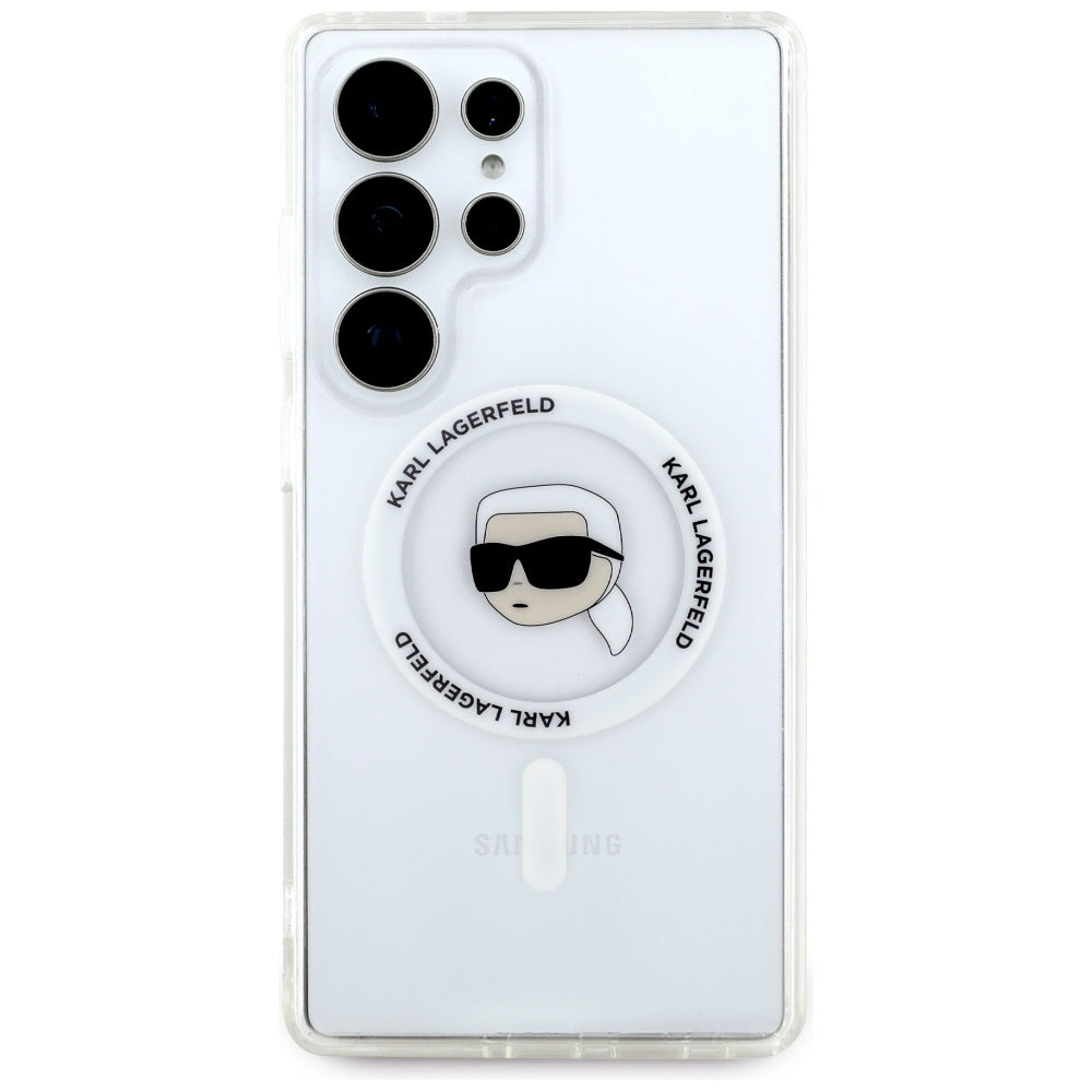 Husă Karl Lagerfeld IML MagSafe albă pentru Samsung Galaxy S25 Ultra