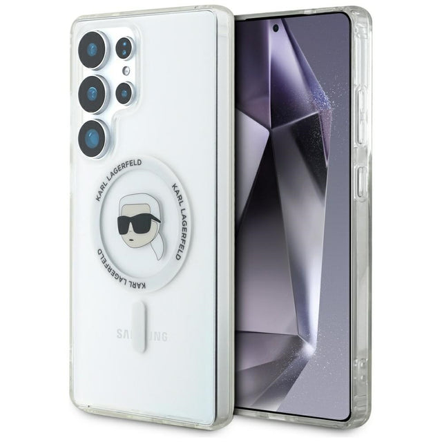 Husă Karl Lagerfeld IML MagSafe albă pentru Samsung Galaxy S25 Ultra