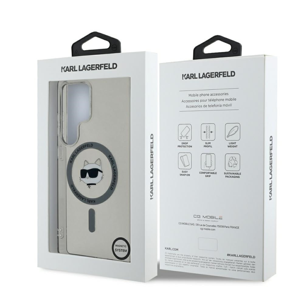 Husa de protectie Karl Lagerfeld IML MagSafe (KLHMS25LHLSCHK) compatibil cu Samsung Galaxy S25 Ultra, Choupette`s Head