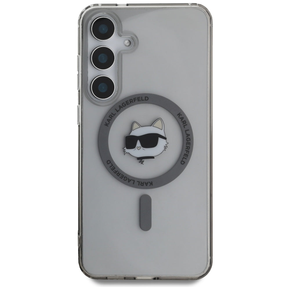 Husa de protectie Karl Lagerfeld IML MagSafe (KLHMS25SHLSCHK) compatibil cu Samsung Galaxy S25, Choupette`s Head