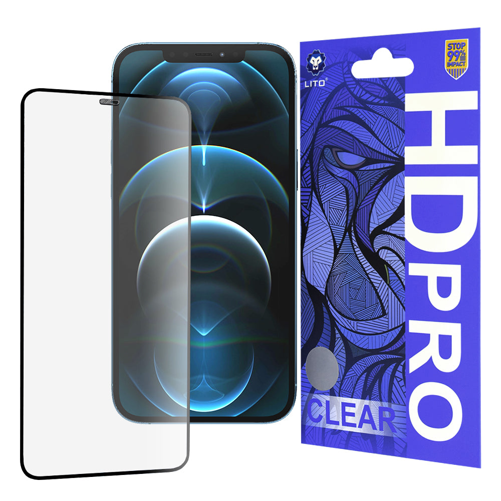Folie de protectie Lito HD Pro Clear compatibil cu iPhone 12 Pro Max, Negru