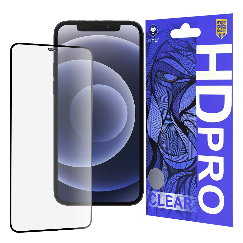 Folie de protectie Lito HD Pro Clear compatibil cu iPhone 12 / iPhone 12 Pro, Negru