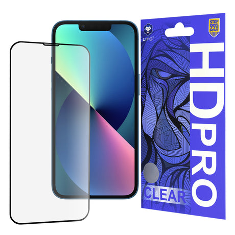 Lito HD Pro Clear védőfólia iPhone 13, iPhone 13 Pro és iPhone 14 készülékhez, fekete