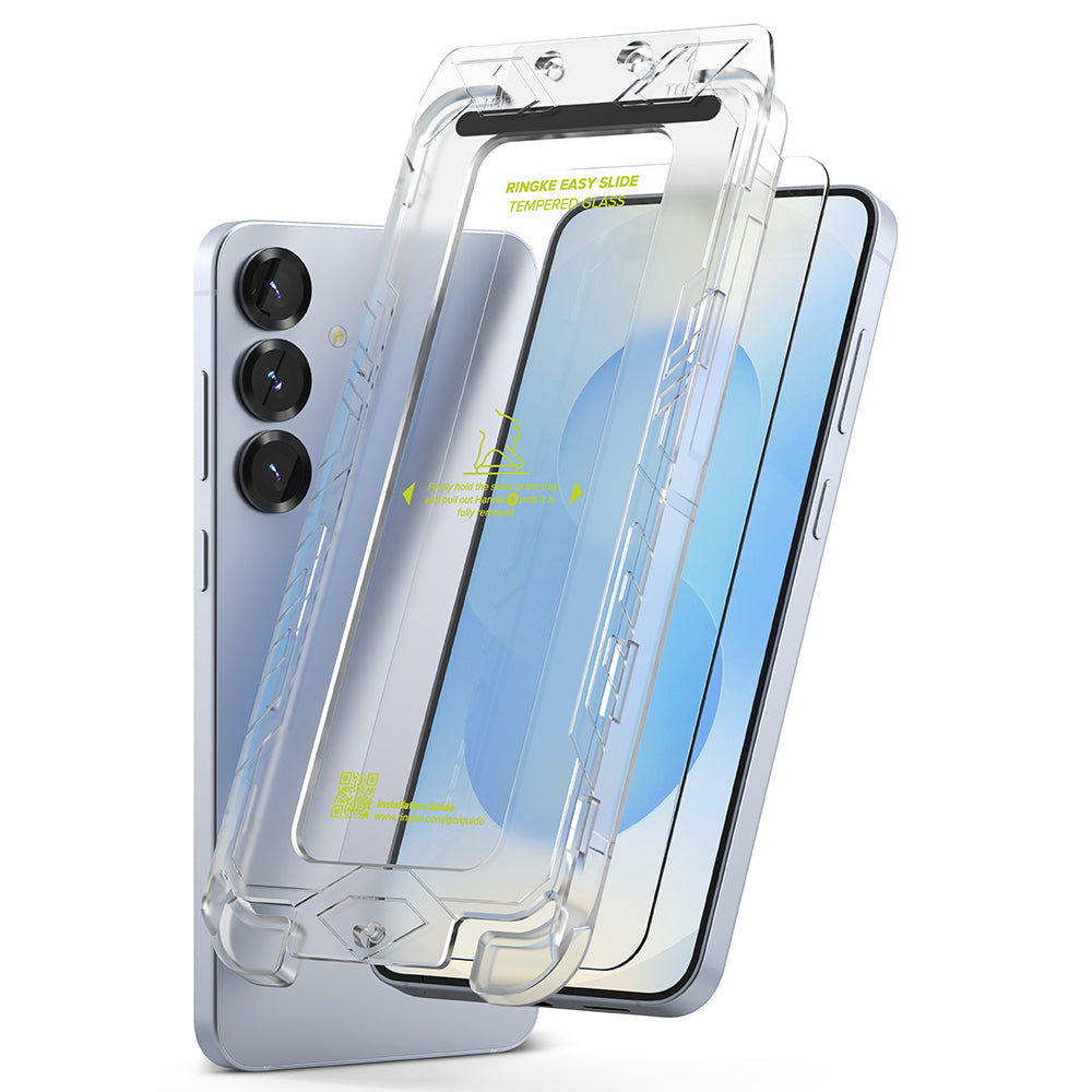 Folie de protectie Ringke Easy Slide Tempered Glass (set de 2) compatibil cu Samsung Galaxy S25, Transparent