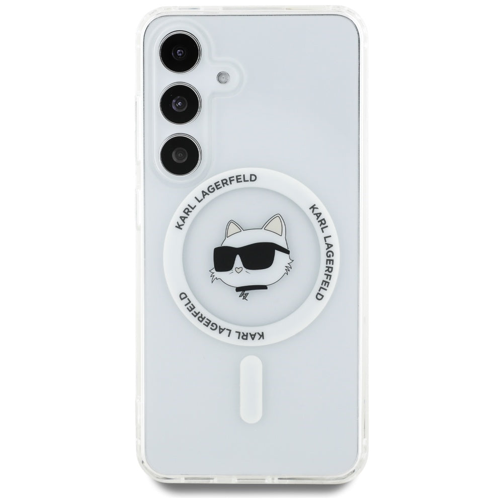 Husă Karl Lagerfeld IML MagSafe pentru Galaxy S25, albă
