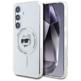 Husă Karl Lagerfeld IML MagSafe pentru Galaxy S25, albă