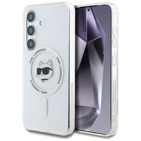 Husă Karl Lagerfeld IML MagSafe pentru Galaxy S25, albă