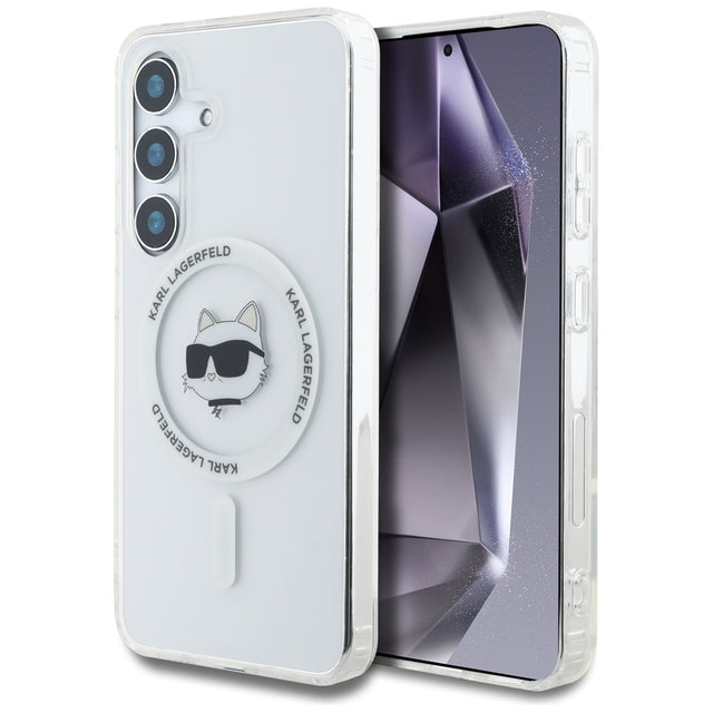 Husă Karl Lagerfeld IML MagSafe pentru Galaxy S25, albă