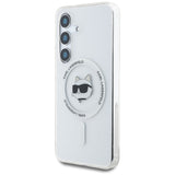 Husă Karl Lagerfeld IML MagSafe pentru Galaxy S25, albă