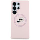 Husa de protectie Karl Lagerfeld Silicone Double Heads MagSafe (KLHMS25LSKCHTCP) compatibil cu Samsung Galaxy S25 Ultra, Roz