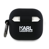 Husa de protectie Karl Lagerfeld Silicone Karl Head 3D (KLA4RUNIKK) compatibil cu Apple AirPods 4, Negru