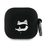 Husa de protectie Karl Lagerfeld Silicone Choupette Head 3D (KLA4RUNCHK) compatibil cu Apple AirPods 4, Negru