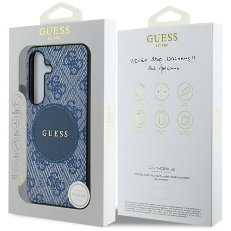 Husa de protectie Guess 4G Circle Classic Logo MagSafe (GUHMS25MP4PGRSGB) compatibil cu Samsung Galaxy S25 Plus, Albastru