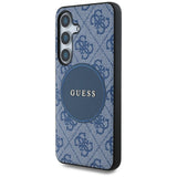 Husa de protectie Guess 4G Circle Classic Logo MagSafe (GUHMS25MP4PGRSGB) compatibil cu Samsung Galaxy S25 Plus, Albastru