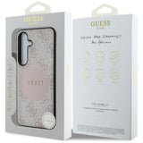 Husa de protectie Guess 4G Circle Classic Logo MagSafe (GUHMS25MP4PGRSGP) compatibil cu Samsung Galaxy S25 Plus, Roz