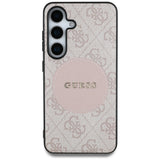 Husa de protectie Guess 4G Circle Classic Logo MagSafe (GUHMS25MP4PGRSGP) compatibil cu Samsung Galaxy S25 Plus, Roz