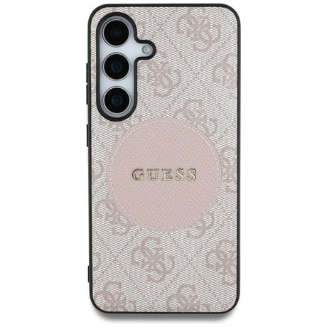 Husa de protectie Guess 4G Circle Classic Logo MagSafe (GUHMS25MP4PGRSGP) compatibil cu Samsung Galaxy S25 Plus, Roz