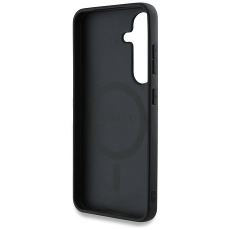 Husa de protectie Guess 4G Circle Classic Logo MagSafe (GUHMS25MP4PGRSGK) compatibil cu Samsung Galaxy S25 Plus, Negru