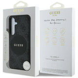Husa de protectie Guess 4G Circle Classic Logo MagSafe (GUHMS25SP4PGRSGK) compatibil cu Samsung Galaxy S25, Negru