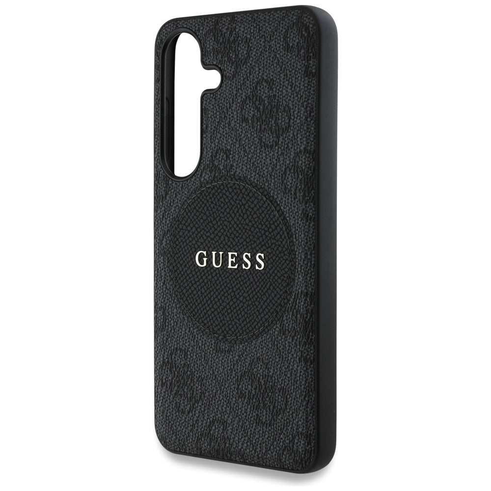 Husa de protectie Guess 4G Circle Classic Logo MagSafe (GUHMS25SP4PGRSGK) compatibil cu Samsung Galaxy S25, Negru