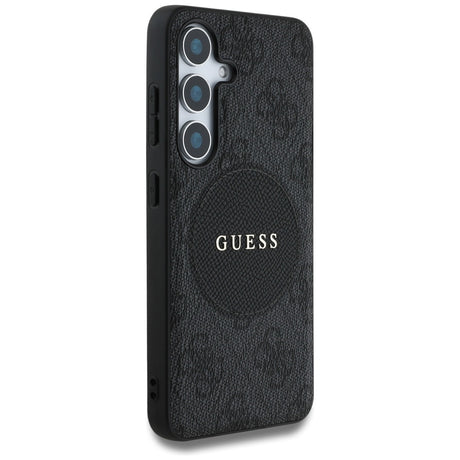 Husa de protectie Guess 4G Circle Classic Logo MagSafe (GUHMS25SP4PGRSGK) compatibil cu Samsung Galaxy S25, Negru