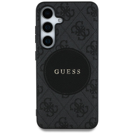 Husa de protectie Guess 4G Circle Classic Logo MagSafe (GUHMS25SP4PGRSGK) compatibil cu Samsung Galaxy S25, Negru