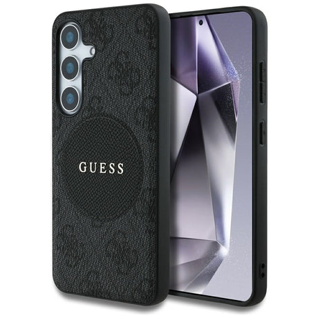 Husa de protectie Guess 4G Circle Classic Logo MagSafe (GUHMS25SP4PGRSGK) compatibil cu Samsung Galaxy S25, Negru
