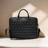 Geanta Guess Computer Bag Quilted (GUCB15QLBK), 15-16", Mosaique Pattern, Detachable Shoulder Strap, Adjustable, Negru