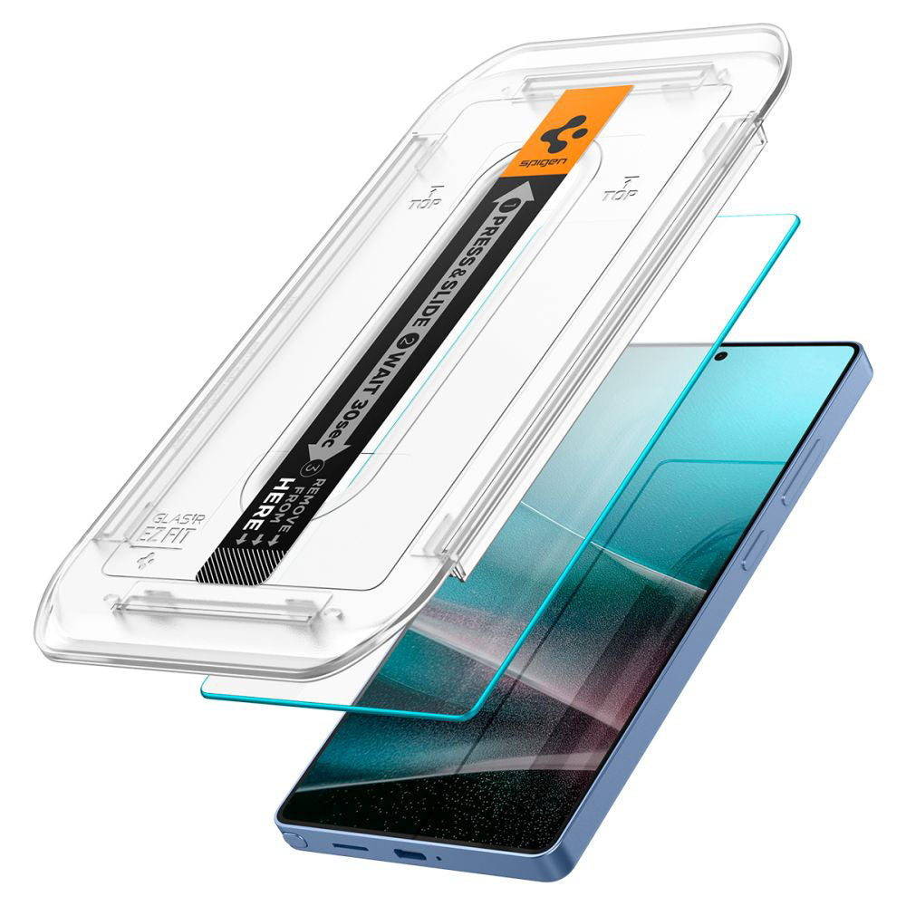 Folie de protectie Spigen (set de 2) Glas.tR EZ-FIT HD (AGL09082) compatibil cu Samsung Galaxy S25 Ultra, Transparent