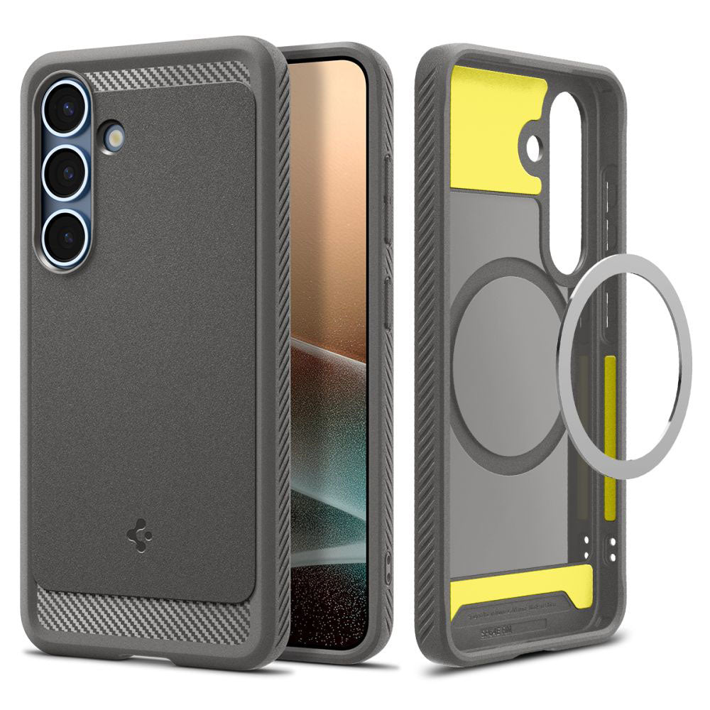 Husă Spigen Rugged Armor MagSafe pentru Samsung Galaxy S25, gri