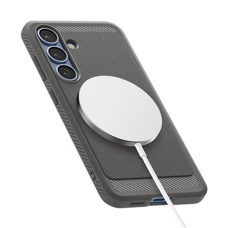 Husa de protectie Spigen Rugged Armor MagSafe (ACS08999) compatibil cu Samsung Galaxy S25, Marble Grey