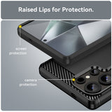 Husa de protectie Techsuit Carbon Silicone compatibil cu Samsung Galaxy S25 Ultra, Albastru