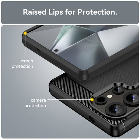 Husa de protectie Techsuit Carbon Silicone compatibil cu Samsung Galaxy S25 Ultra, Negru