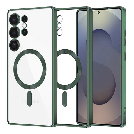 Husa de protectie Techsuit Luxury Crystal MagSafe compatibil cu Samsung Galaxy S25 Ultra, Deep Green