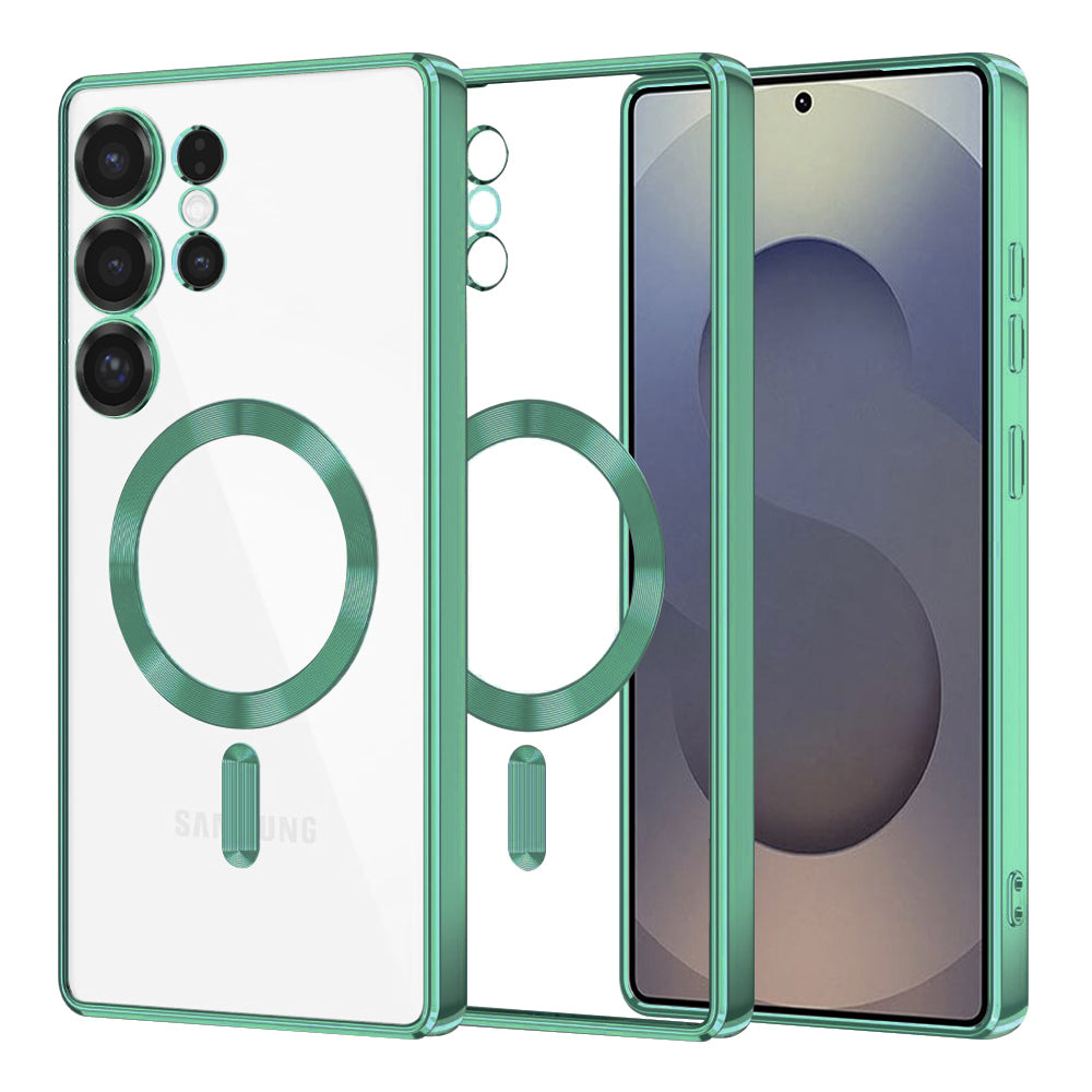 Husa de protectie Techsuit Luxury Crystal MagSafe compatibil cu Samsung Galaxy S25 Ultra, Verde Deschis