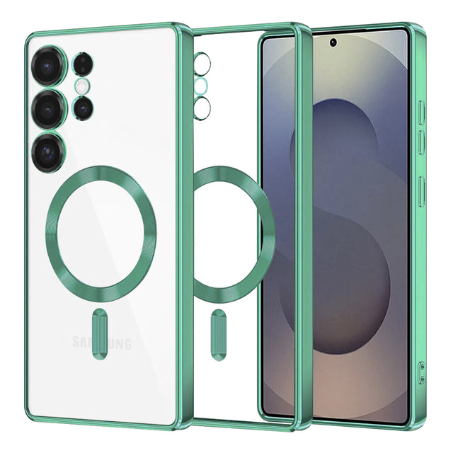 Husa de protectie Techsuit Luxury Crystal MagSafe compatibil cu Samsung Galaxy S25 Ultra, Verde Deschis