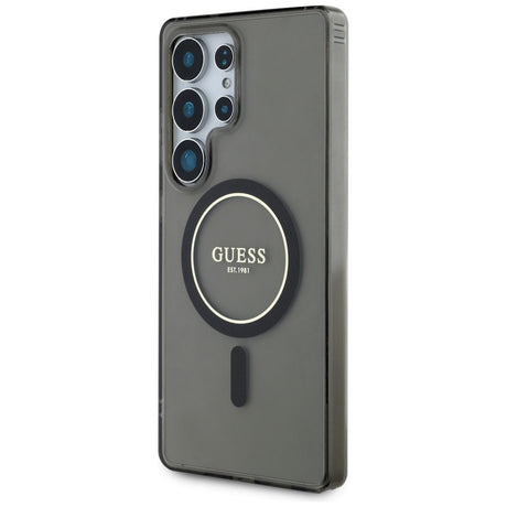 Husa de protectie Guess IML Glitter Circle MagSafe (GUHMS25LHFGEREK) compatibil cu Samsung Galaxy S25 Ultra, Negru