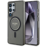 Husa de protectie Guess IML Glitter Circle MagSafe (GUHMS25LHFGEREK) compatibil cu Samsung Galaxy S25 Ultra, Negru