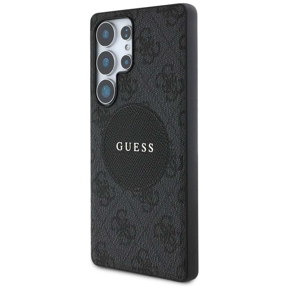 Husa de protectie Guess 4G Circle Classic Logo MagSafe (GUHMS25LP4PGRSGK) compatibil cu Samsung Galaxy S25 Ultra, Negru