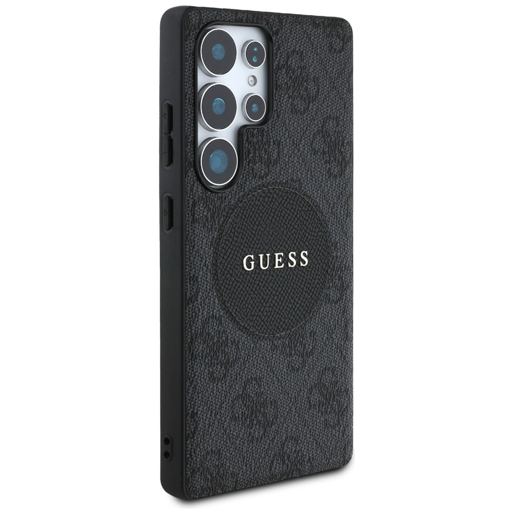 Husa de protectie Guess 4G Circle Classic Logo MagSafe (GUHMS25LP4PGRSGK) compatibil cu Samsung Galaxy S25 Ultra, Negru