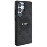 Husa de protectie Guess 4G Circle Classic Logo MagSafe (GUHMS25LP4PGRSGK) compatibil cu Samsung Galaxy S25 Ultra, Negru