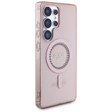 Husa de protectie Guess IML Rhinestones MagSafe (GUHMS25LPFTDTEP) compatibil cu Samsung Galaxy S25 Ultra, Roz