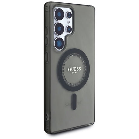 Husa de protectie Guess IML Rhinestones MagSafe (GUHMS25LPFTDTEK) compatibil cu Samsung Galaxy S25 Ultra, Negru