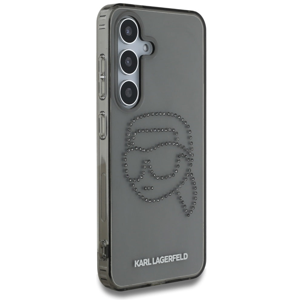 Husa de protectie Karl Lagerfeld IML Rhinestones (KLHCS25SHKHDCELK) compatibil cu Samsung Galaxy S25, Karl Head