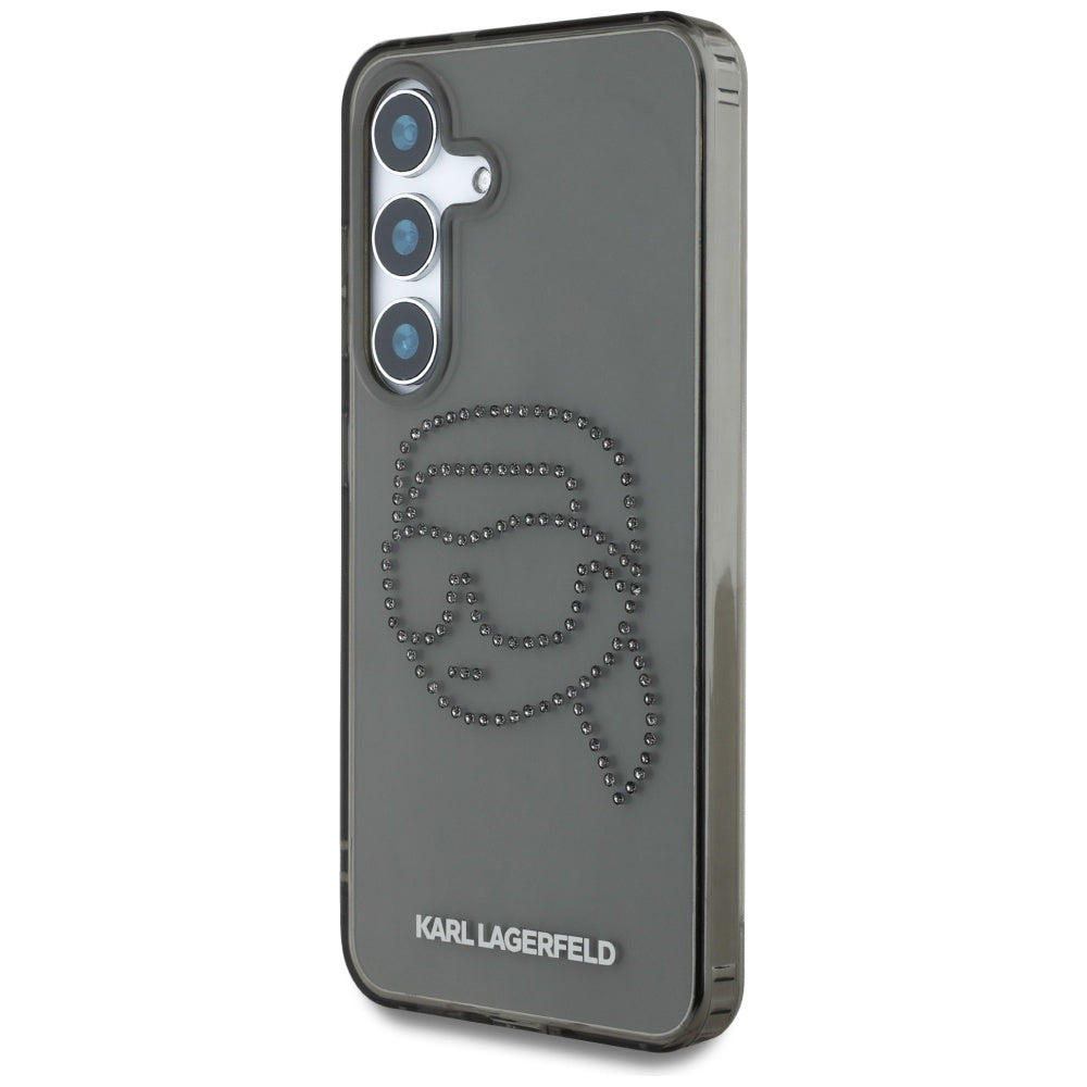 Husa de protectie Karl Lagerfeld IML Rhinestones (KLHCS25SHKHDCELK) compatibil cu Samsung Galaxy S25, Karl Head